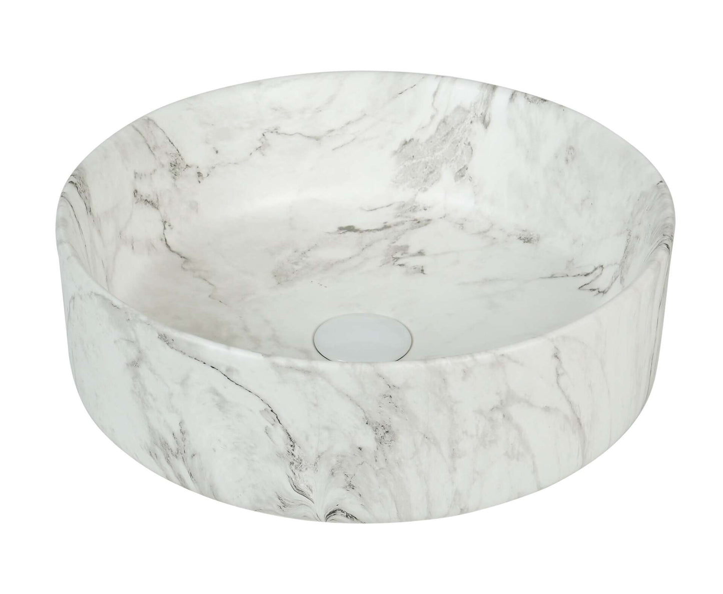 400mm Above Counter Ceramic Basin - Carrara -  Matt White - Round - 400mm | Mira-40