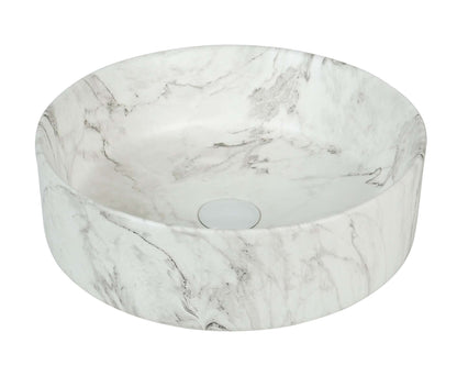 400mm Above Counter Ceramic Basin - Carrara -  Matt White - Round - 400mm | Mira-40