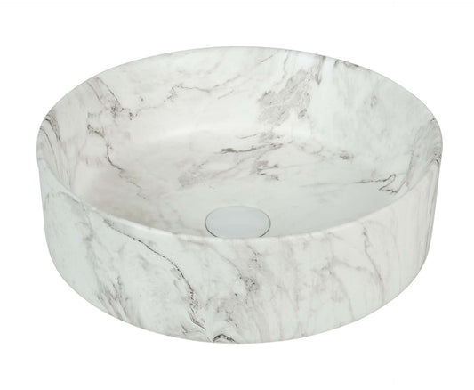 400mm Above Counter Ceramic Basin - Carrara -  Matt White - Round - 400mm | Mira-40