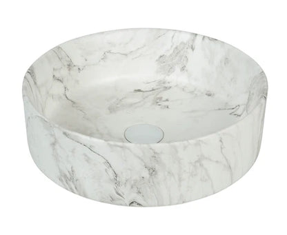 405*405*130mm Matte White with Delicate Stone-look Veining Above Counter Basin