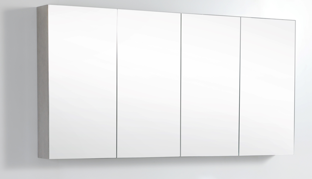 1500mmx750mm Evie Shaving Cabinet - Concrete Grey