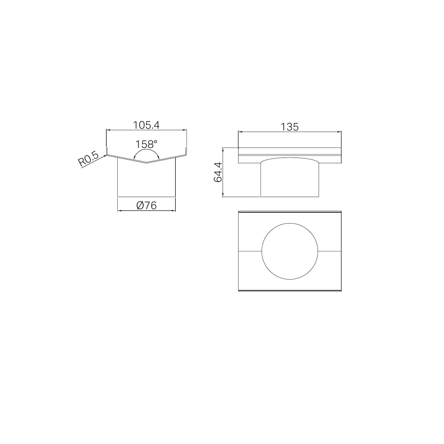 Floor Grate V Channel 80mm Outlet Only