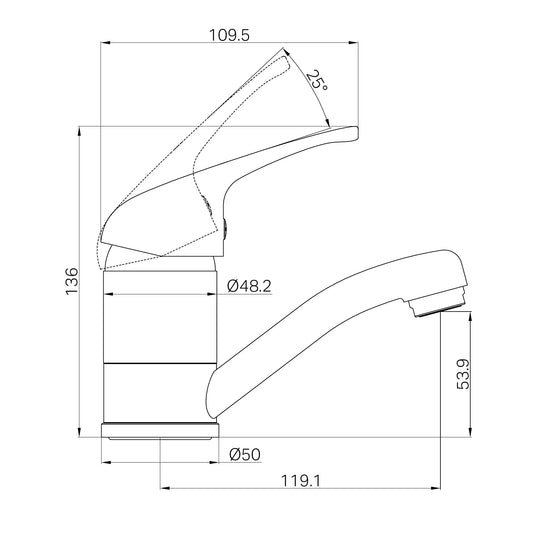 Classic Swivel Basin Mixer (100mm Spout) Chrome