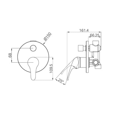 Classic Shower Mixer With Diverter Chrome