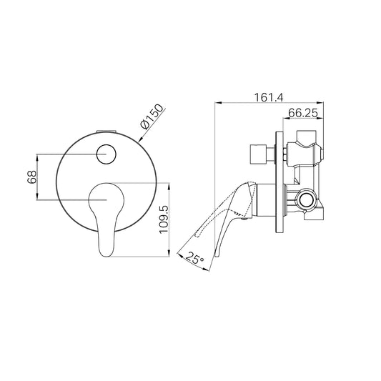 Classic Shower Mixer With Diverter Chrome