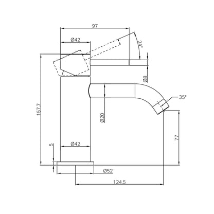Zen SS316L Basin Mixer Brushed Nickel