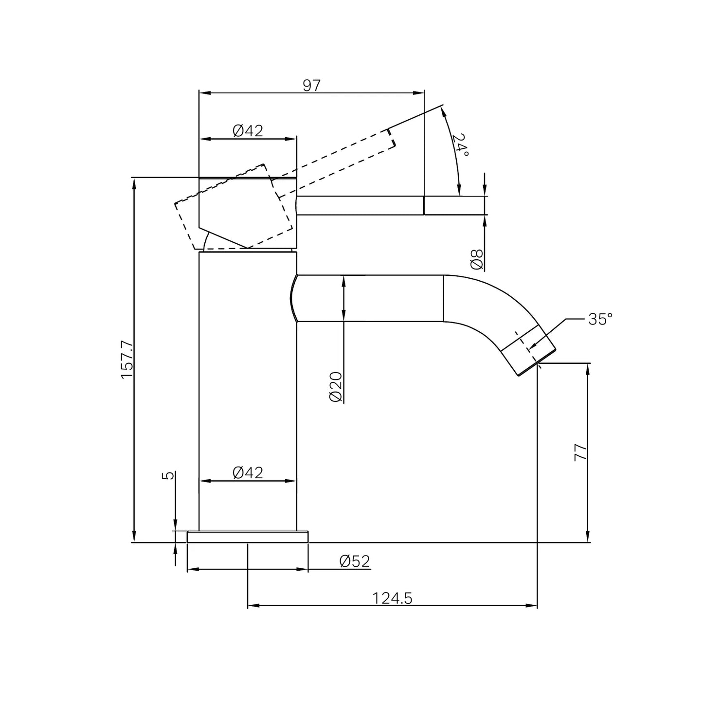 Zen SS316L Basin Mixer Brushed Bronze
