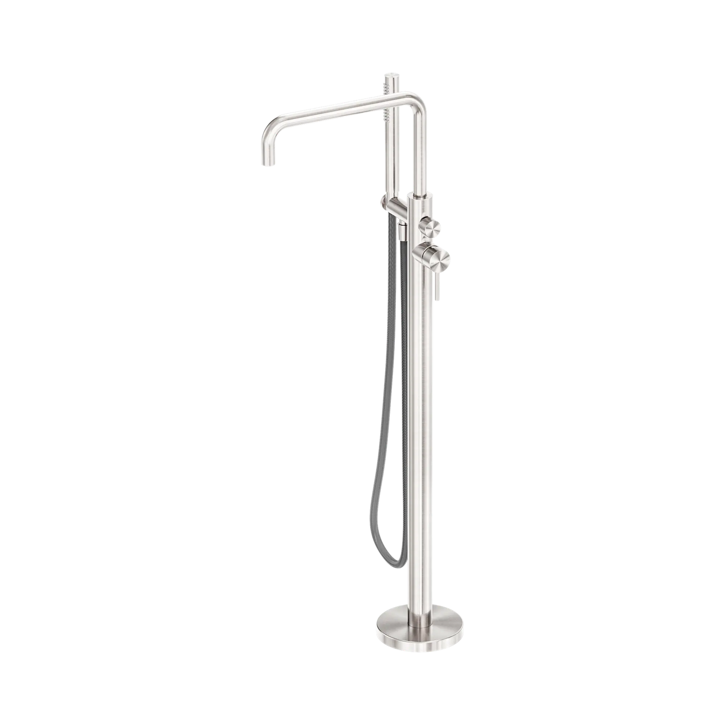 Zen SS316L Freestanding Bath Mixer With Outdoor Shower Hose Brushed Nickel