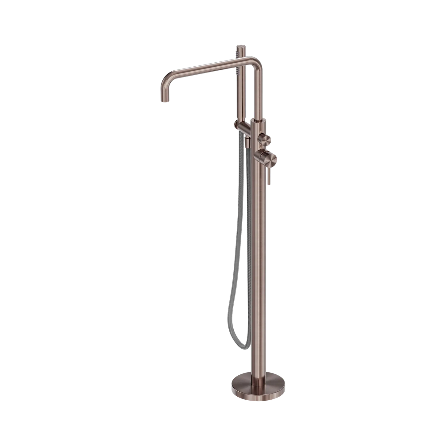 Zen SS316L Freestanding Bath Mixer With Outdoor Shower Hose Brushed Bronze