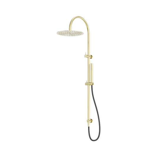 Zen SS316L Twin Shower With Outdoor Shower Hose Brushed Gold