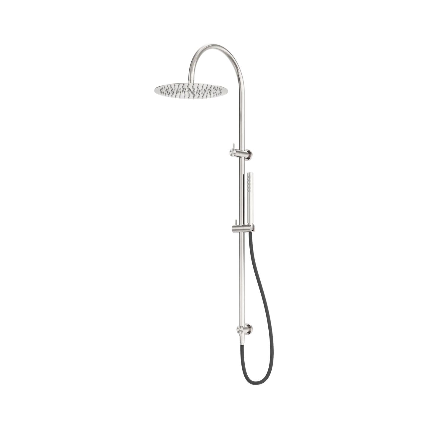 Zen SS316L Twin Shower With Outdoor Shower Hose Brushed Nickel
