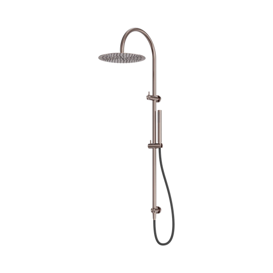 Zen SS316L Twin Shower With Outdoor Shower Hose Brushed Bronze
