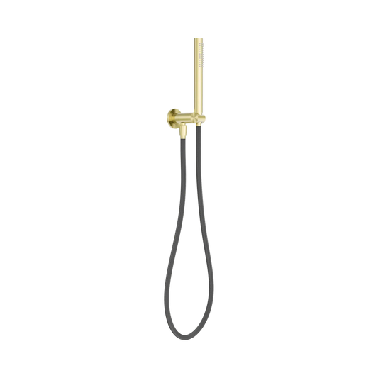 Zen SS316L Shower On Bracket With Outdoor Shower Hose Brushed Gold