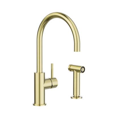 Zen SS316L Kitchen Mixer With Hand Spray Brushed Gold