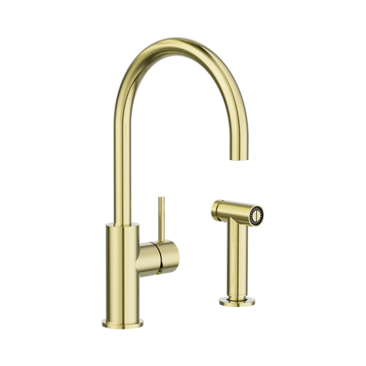 Zen SS316L Kitchen Mixer With Hand Spray Brushed Gold