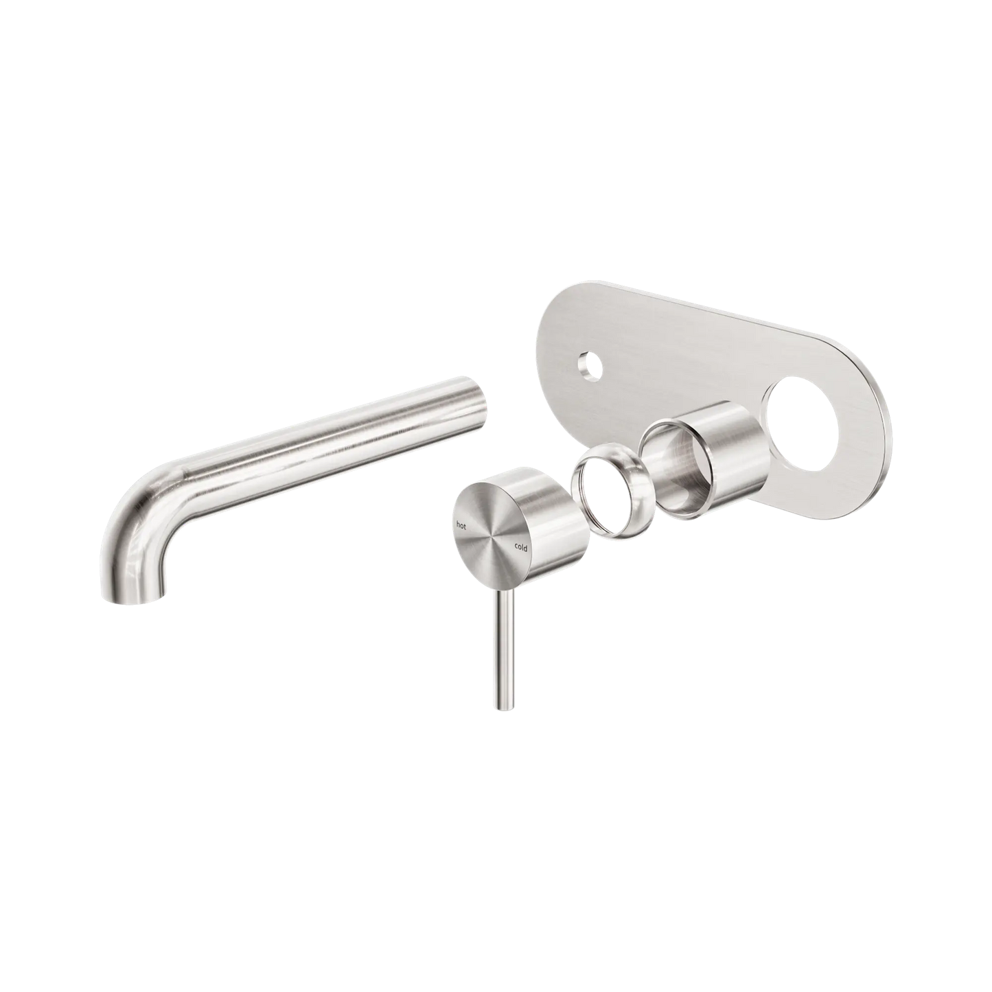 Zen SS316L Wall Basin/Bath Mixer 185mm Spout Trim Kits Only Brushed Nickel