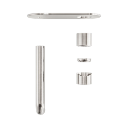 Zen SS316L Wall Basin/Bath Mixer 185mm Spout Trim Kits Only Brushed Nickel