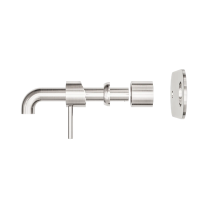 Zen SS316L Wall Basin/Bath Mixer 185mm Spout Trim Kits Only Brushed Nickel
