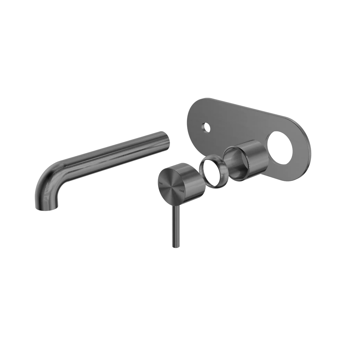Zen SS316L Wall Basin/Bath Mixer 185mm Spout Trim Kits Only Graphite