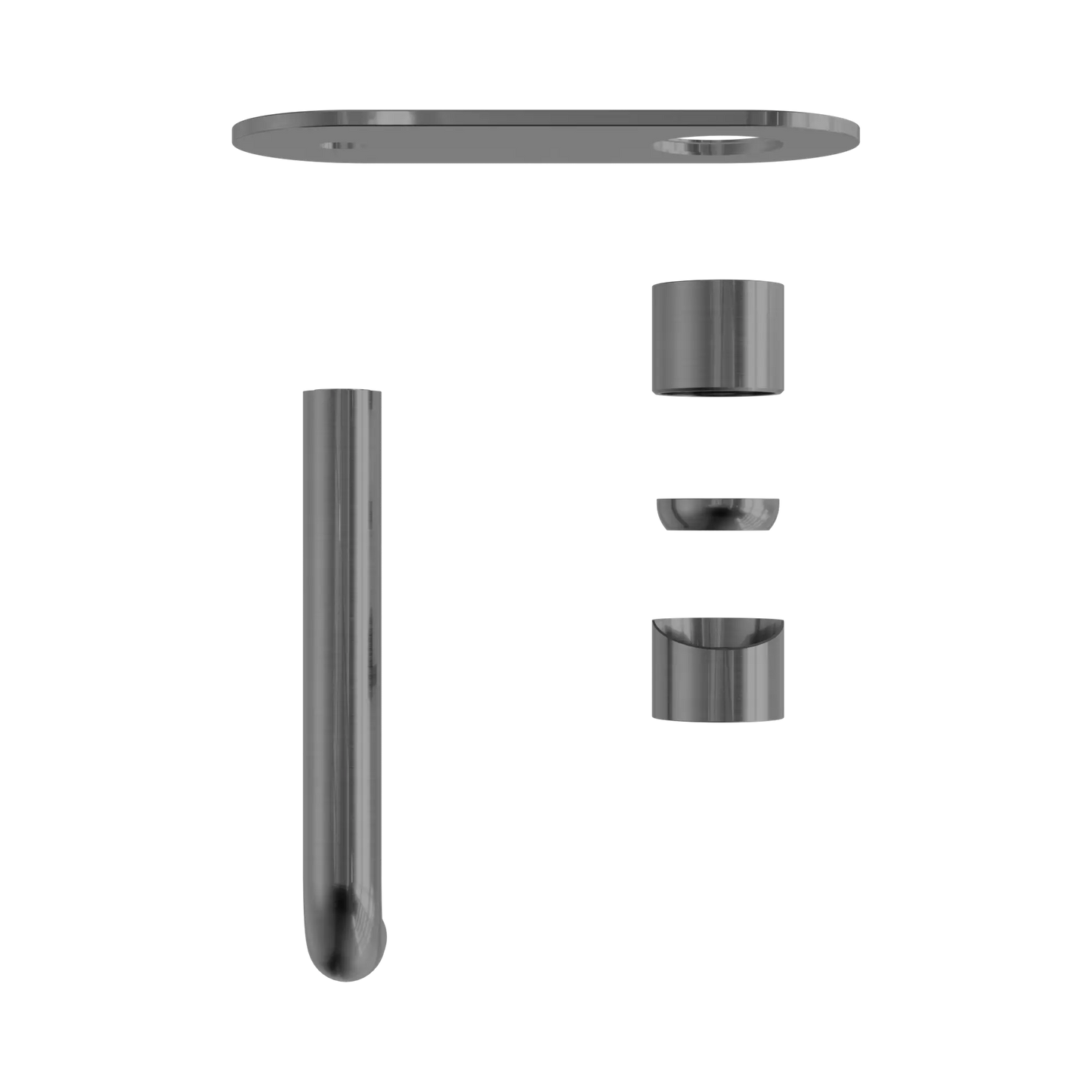 Zen SS316L Wall Basin/Bath Mixer 185mm Spout Trim Kits Only Graphite