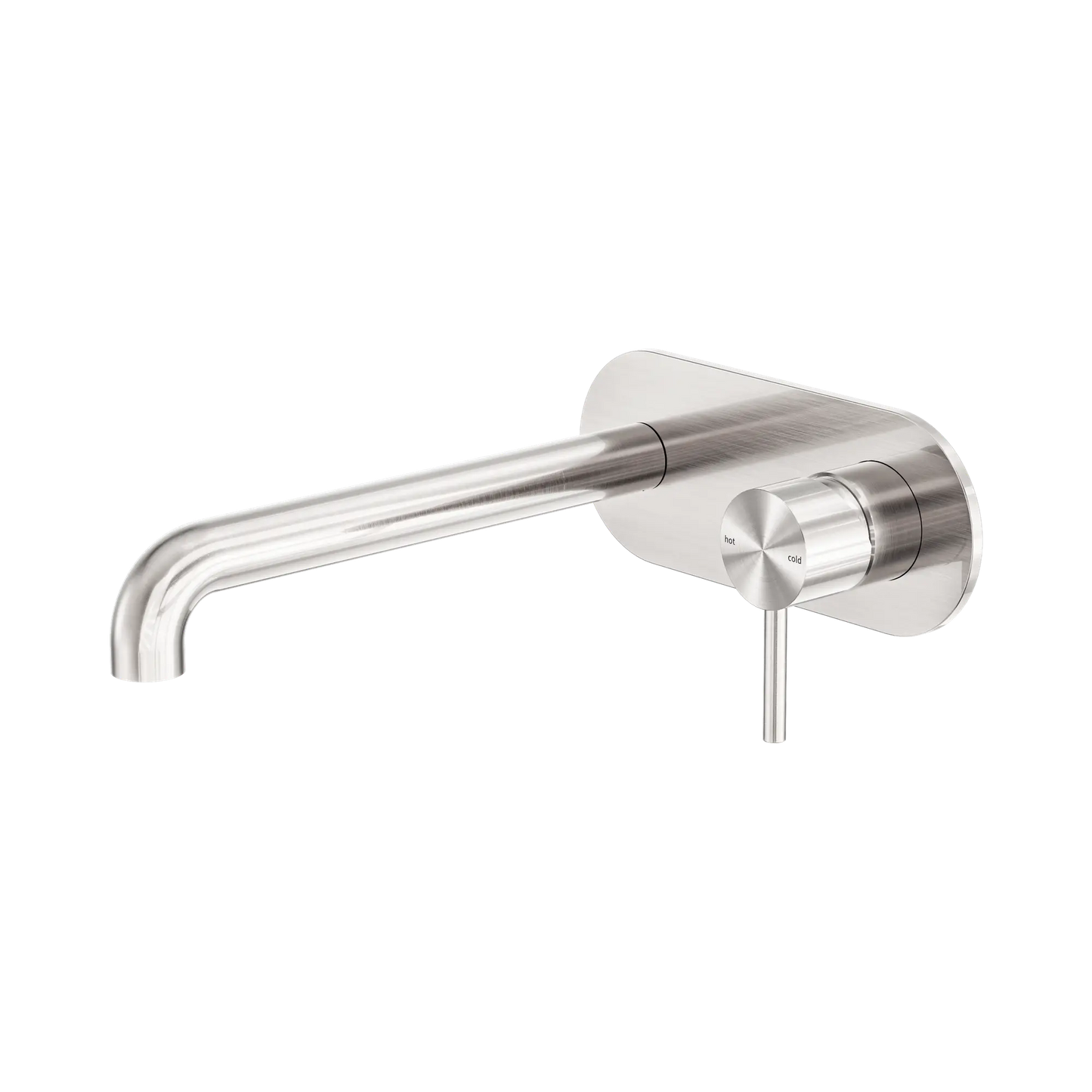 Zen SS316L Wall Basin/Bath Mixer 230mm Spout Brushed Nickel