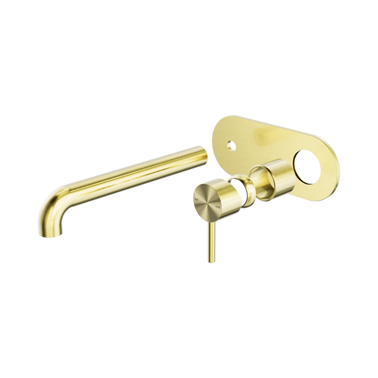 Zen SS316L Wall Basin/Bath Mixer 230mm Spout Trim Kits Only Brushed Gold