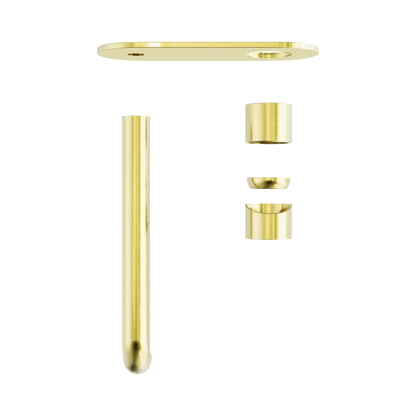 Zen SS316L Wall Basin/Bath Mixer 230mm Spout Trim Kits Only Brushed Gold