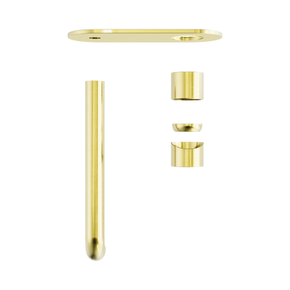 Zen SS316L Wall Basin/Bath Mixer 230mm Spout Trim Kits Only Brushed Gold