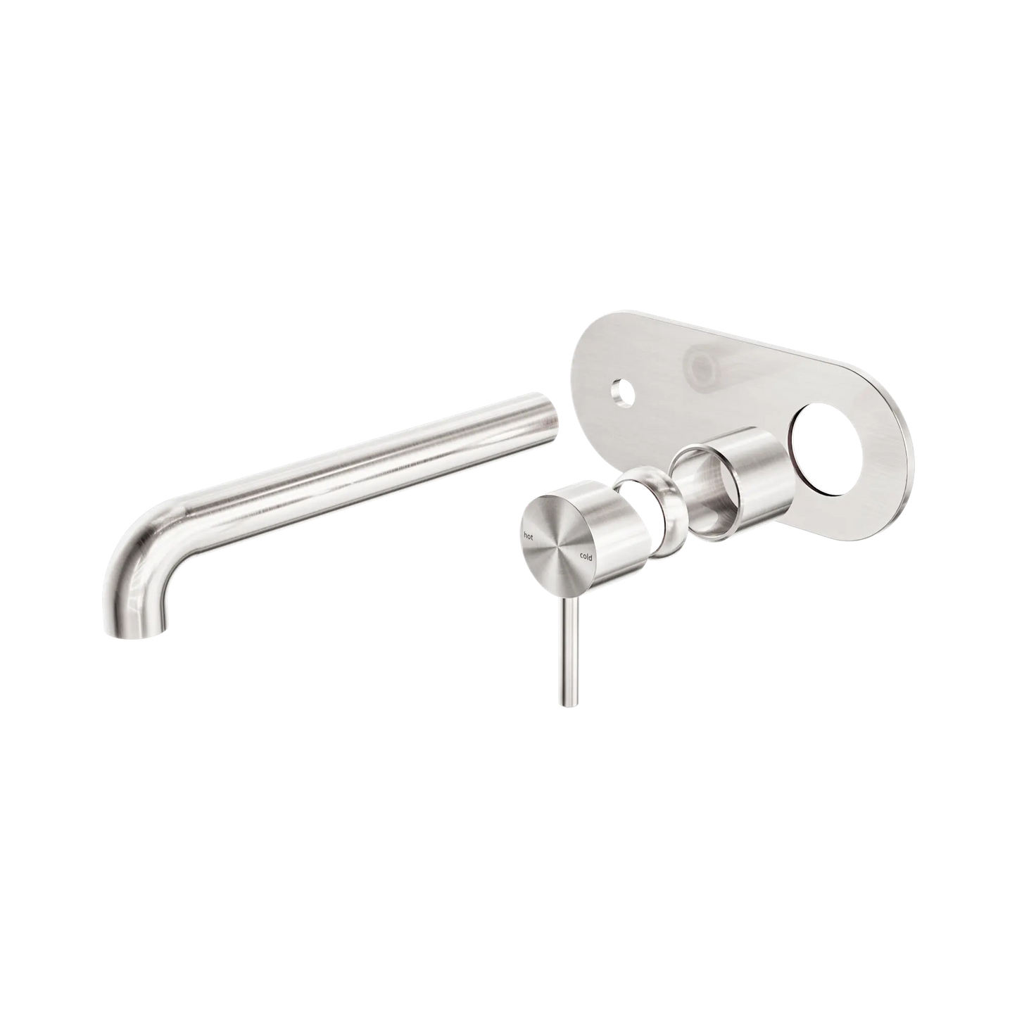 Zen SS316L Wall Basin/Bath Mixer 230mm Spout Trim Kits Only Brushed Nickel