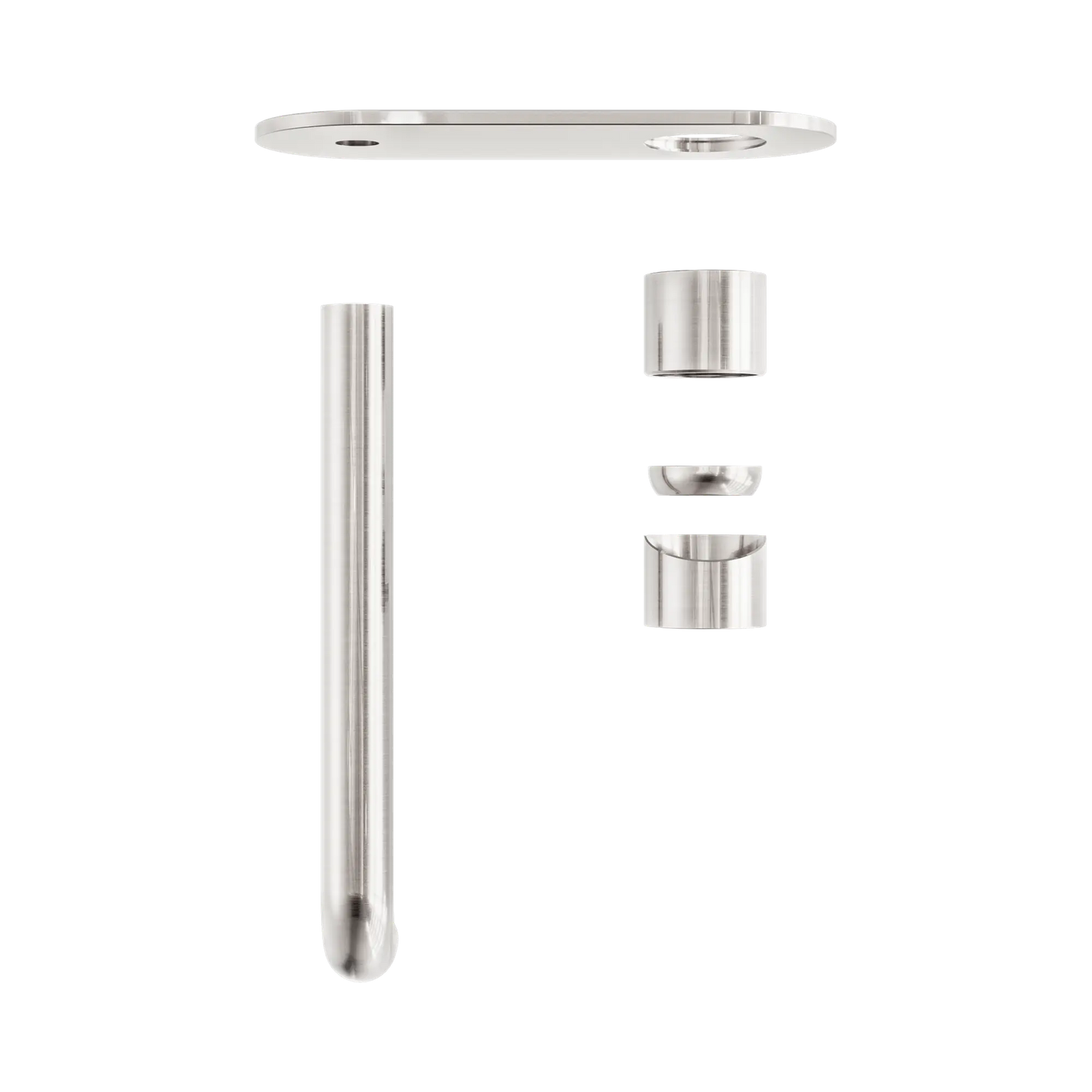 Zen SS316L Wall Basin/Bath Mixer 230mm Spout Trim Kits Only Brushed Nickel