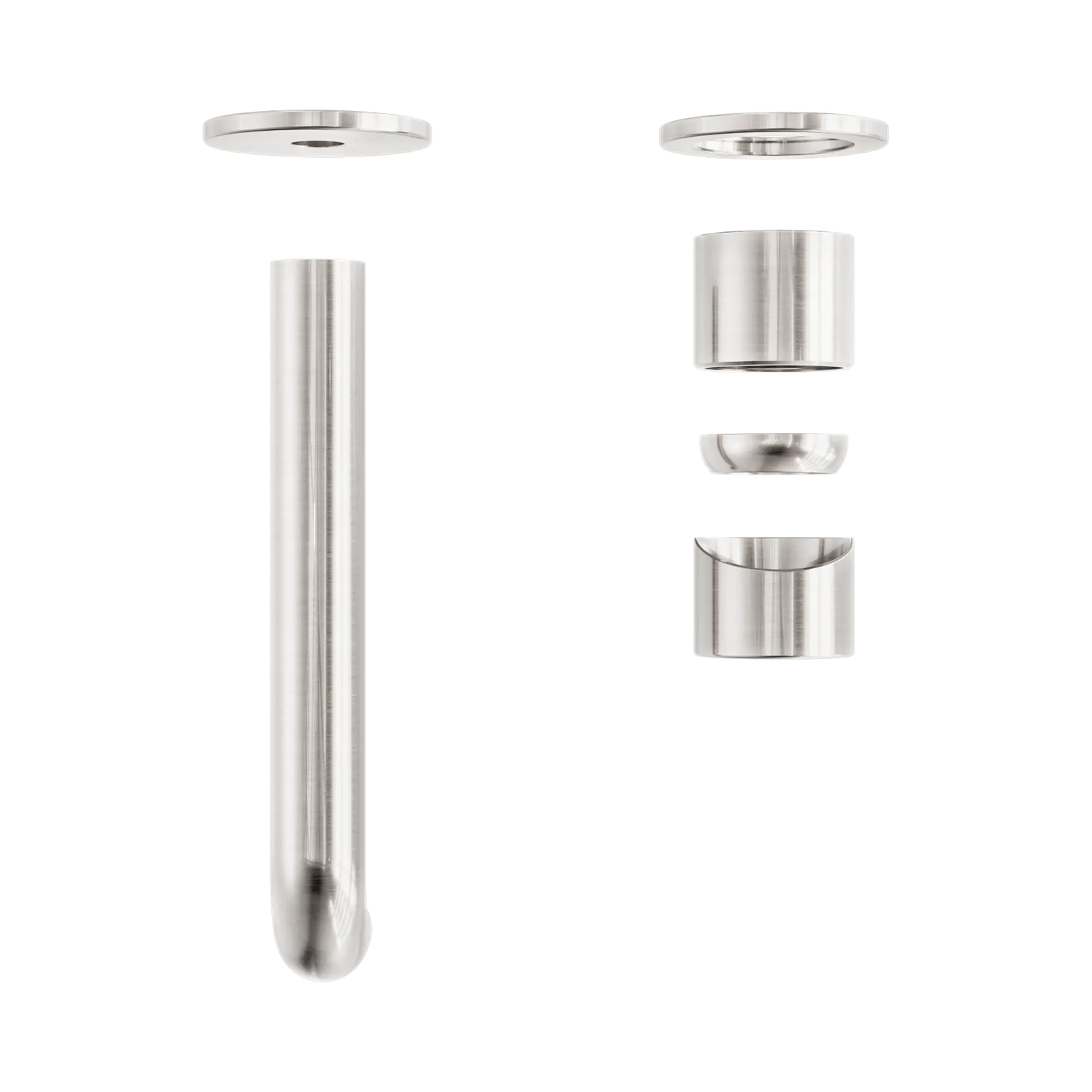 Zen SS316L Wall Basin/Bath Mixer Separate Back Plate 185mm Spout Trim Kits Only Brushed Nickel