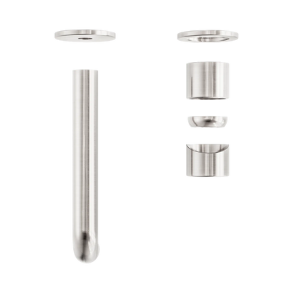 Zen SS316L Wall Basin/Bath Mixer Separate Back Plate 185mm Spout Trim Kits Only Brushed Nickel