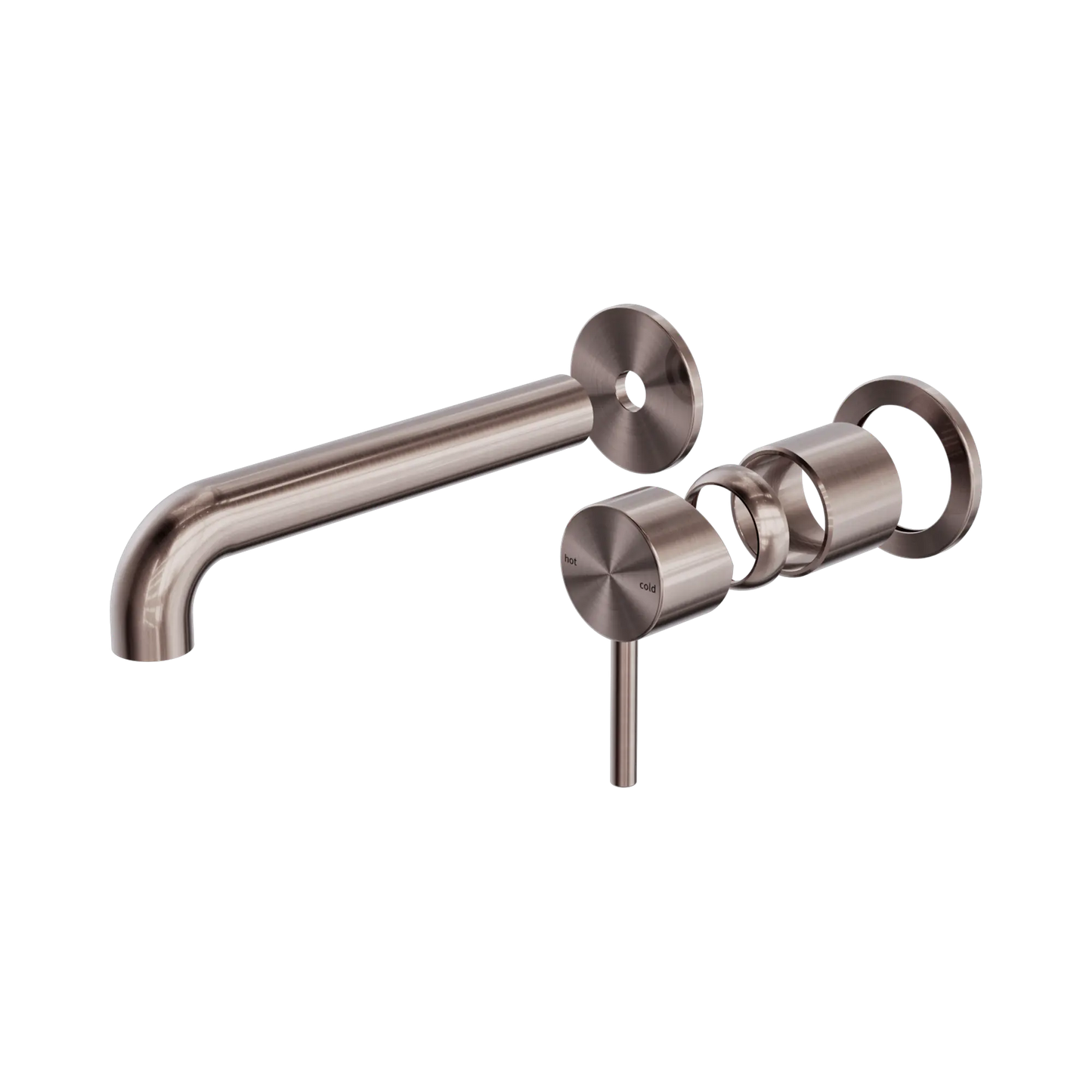 Zen SS316L Wall Basin/Bath Mixer Separate Back Plate 185mm Spout Trim Kits Only Brushed Bronze