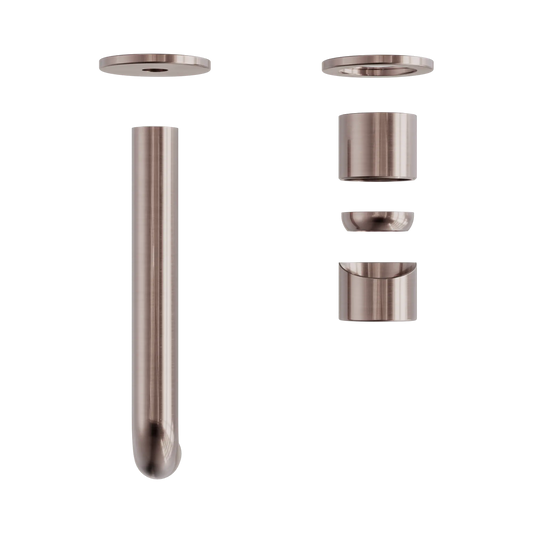 Zen SS316L Wall Basin/Bath Mixer Separate Back Plate 185mm Spout Trim Kits Only Brushed Bronze