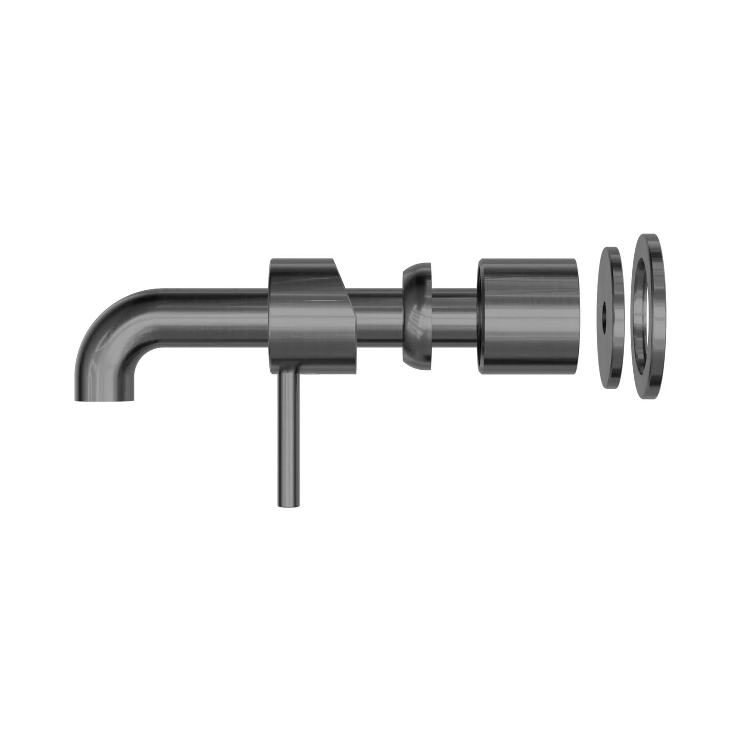 Zen SS316L Wall Basin/Bath Mixer Separate Back Plate 185mm Spout Trim Kits Only Graphite