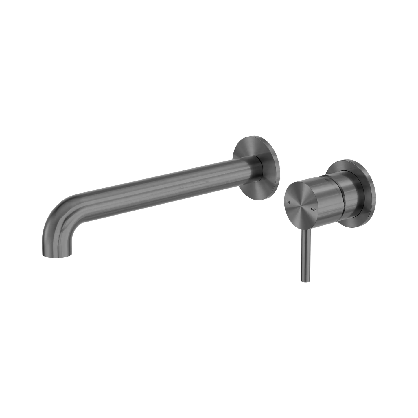 Zen SS316L Wall Basin/Bath Mixer Separate Back Plate 230mm Spout Graphite