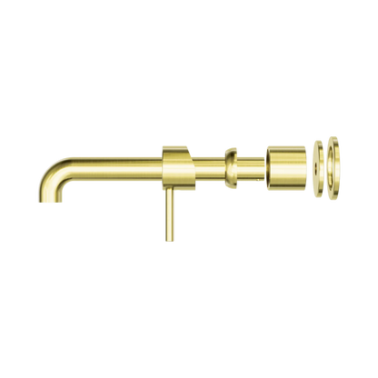 Zen SS316L Wall Basin/Bath Mixer Separate Back Plate 230mm Spout Trim Kits Only Brushed Gold