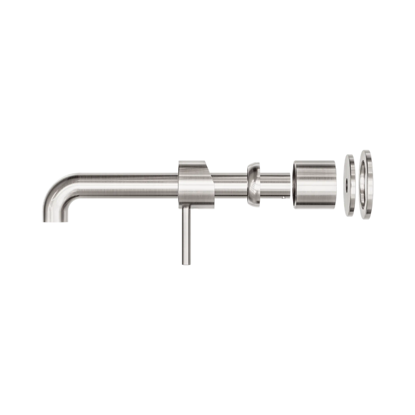 Zen SS316L Wall Basin/Bath Mixer Separate Back Plate 230mm Spout Trim Kits Only Brushed Nickel