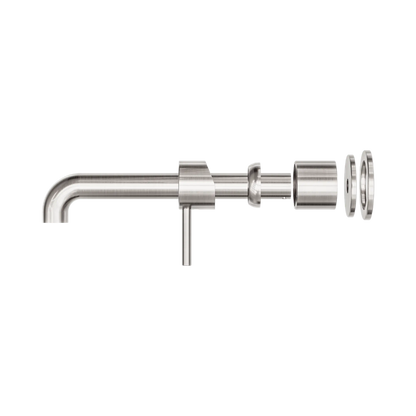 Zen SS316L Wall Basin/Bath Mixer Separate Back Plate 230mm Spout Trim Kits Only Brushed Nickel