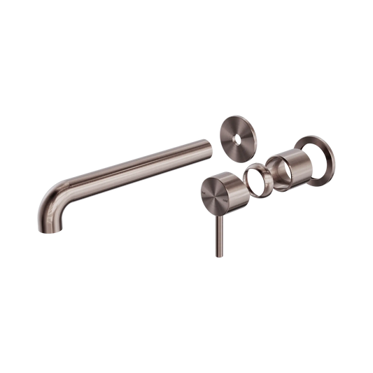 Zen SS316L Wall Basin/Bath Mixer Separate Back Plate 230mm Spout Trim Kits Only Brushed Bronze