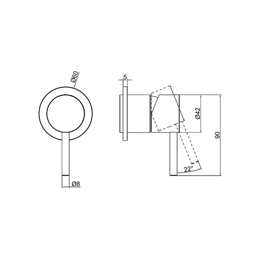 Zen SS316L Shower Mixer Trim Kits Only Graphite