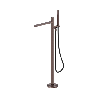 Pure SS316L Progressive Freestanding Bath Mixer With Outdoor Shower Hose Brushed Bronze