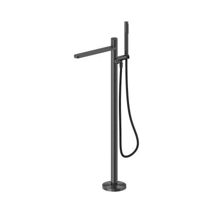 Pure SS316L Progressive Freestanding Bath Mixer With Outdoor Shower Hose Graphite