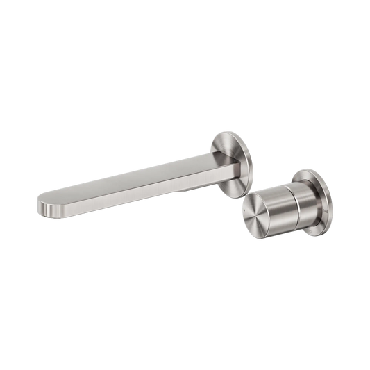 Pure SS316L Progressive Wall Basin/Bath Mixer Separate Back Plate Brushed Nickel