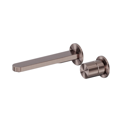 Pure SS316L Progressive Wall Basin/Bath Mixer Separate Back Plate Brushed Bronze