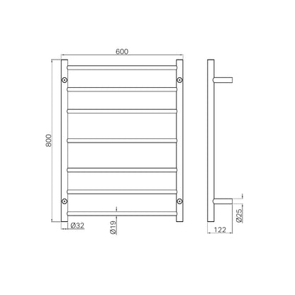 Non-Heated Towel Ladder Matte White