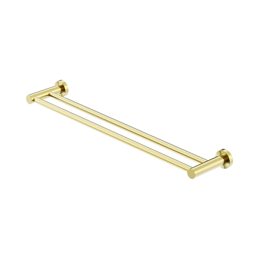 Mecca Double Towel Rail 600mm Brushed Gold