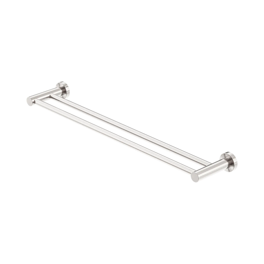 Mecca Double Towel Rail 600mm Brushed Nickel