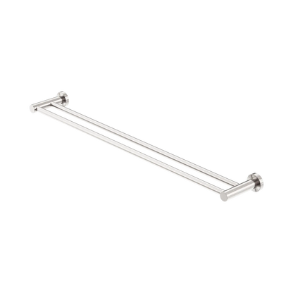 Mecca Double Towel Rail 800mm Brushed Nickel