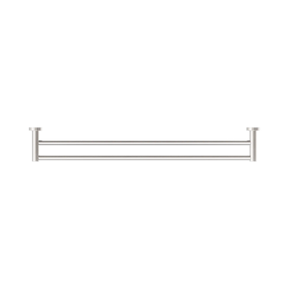 Mecca Double Towel Rail 800mm Brushed Nickel